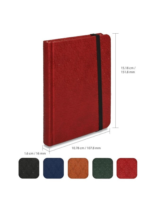 FIS® Executive Notebook, Italian PU Materials, A6 Size(105x148mm,) Round Corners, 96 Sheets, Single Ruled, 70gsm Italian Ivory Paper with Elastic Band Closure, 1 Piece, Maroon Color-FSNBEXA6MRD5 - Image 4